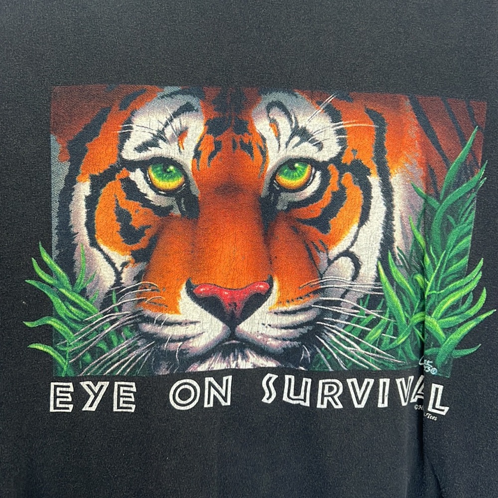 Vintage Tiger Tee - “Eye on Survival” 100% Cotton